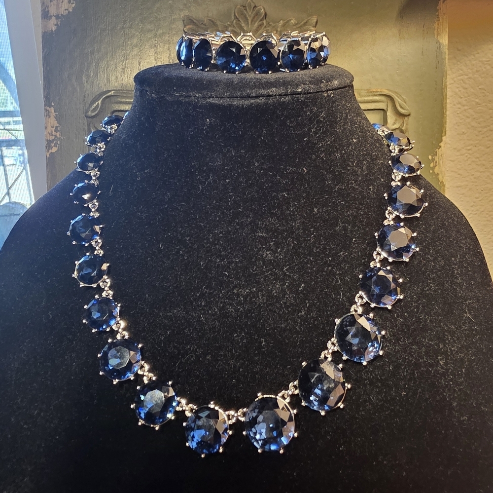 Charter Club Blue and Silver Necklace Set